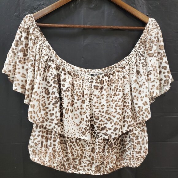 torrid Tops - Torrid Womens Challis Off Shoulder Crop Top Size 2X Animal Print Mob Wife Boho